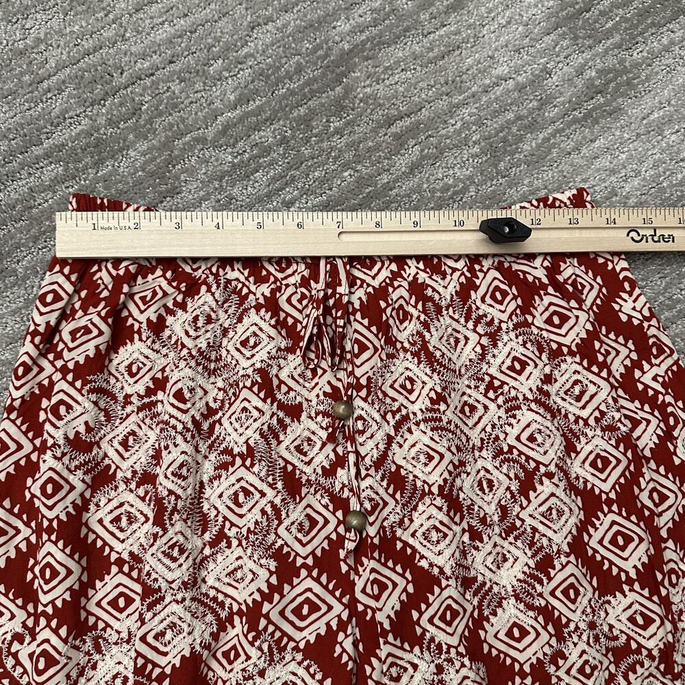Solitaire Kimono Shorts Set Womens Large Red White Crochet Boho Festival New - Picture 5 of 16